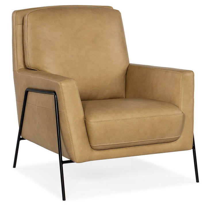 CC - Amette Metal Frame Club Chair - Light Brown