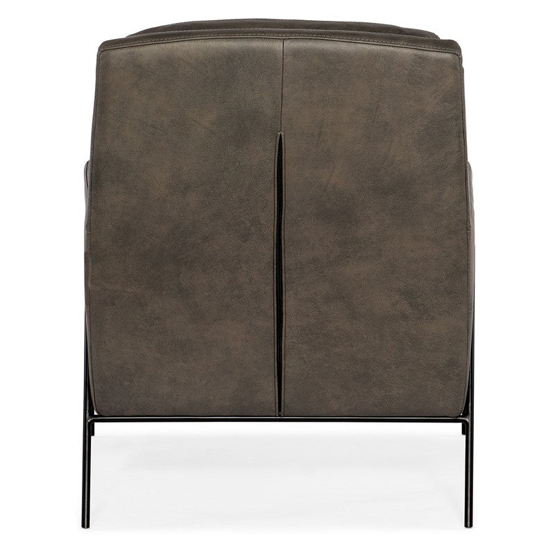 CC - Amette Metal Frame Club Chair - Dark Brown