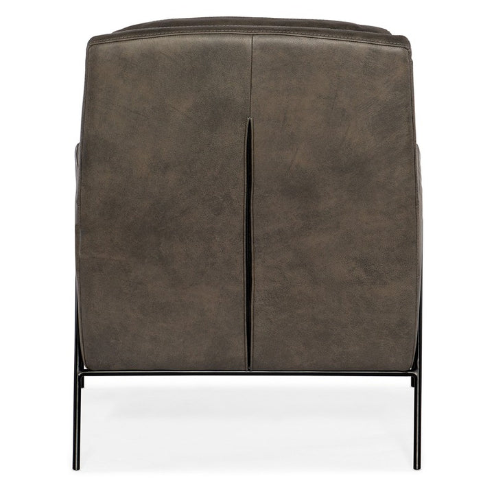 CC - Amette Metal Frame Club Chair - Dark Brown