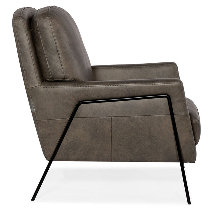 CC - Amette Metal Frame Club Chair - Dark Brown