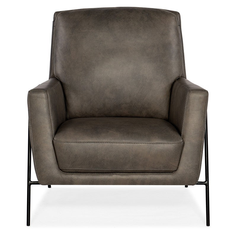 CC - Amette Metal Frame Club Chair - Dark Brown