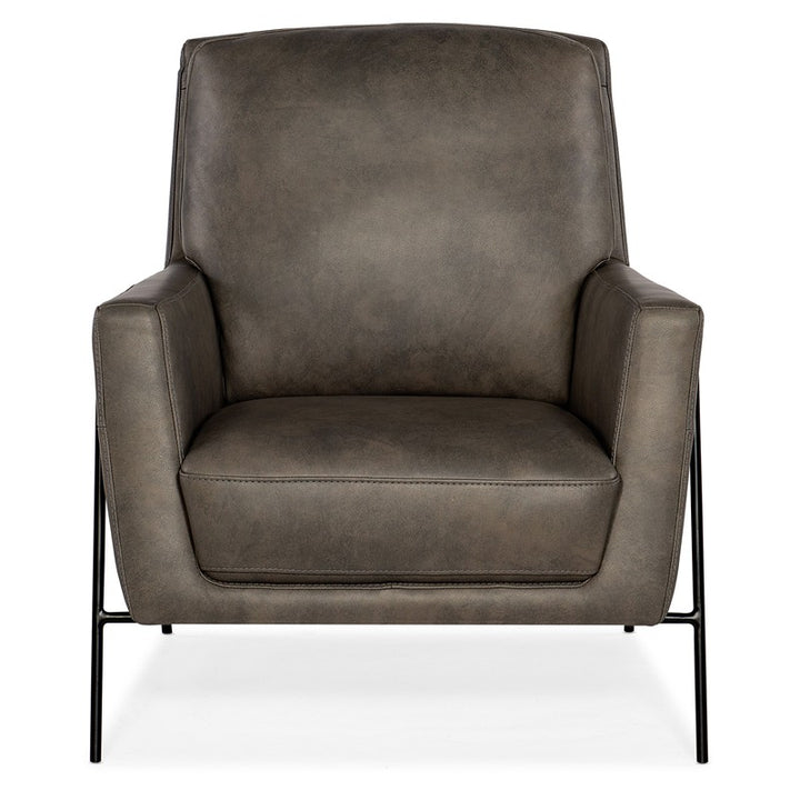 CC - Amette Metal Frame Club Chair - Dark Brown