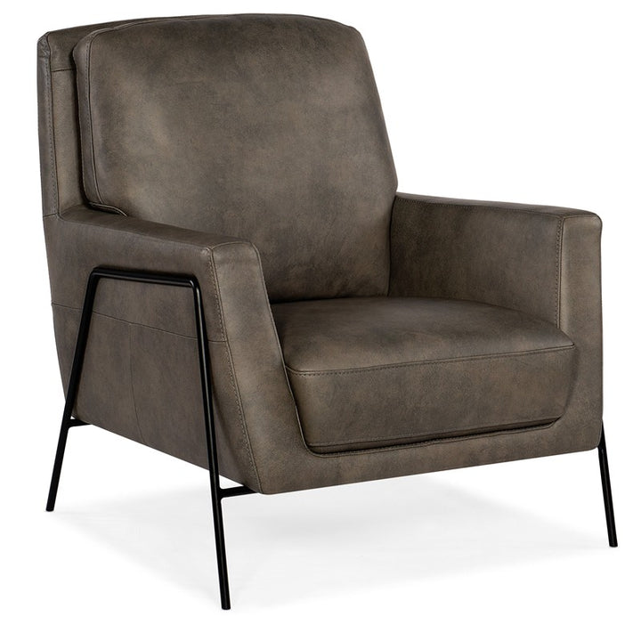 CC - Amette Metal Frame Club Chair - Dark Brown