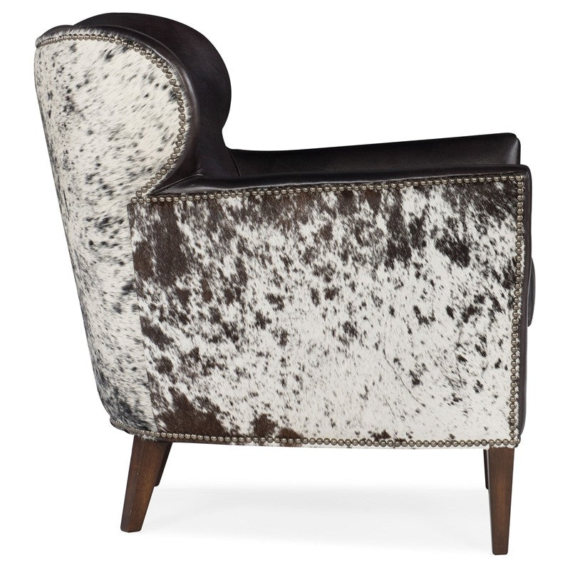 CC - Kato Leather Club Chair With Salt Pepper HOH