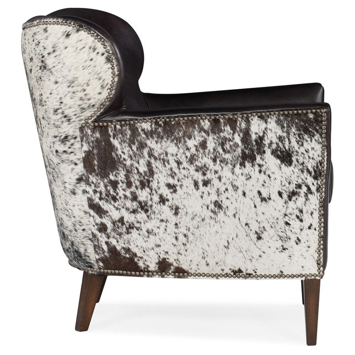 CC - Kato Leather Club Chair With Salt Pepper HOH