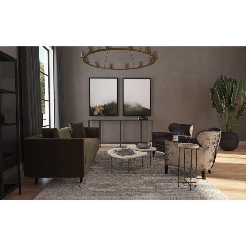 CC - Kato Leather Club Chair With Salt Pepper HOH