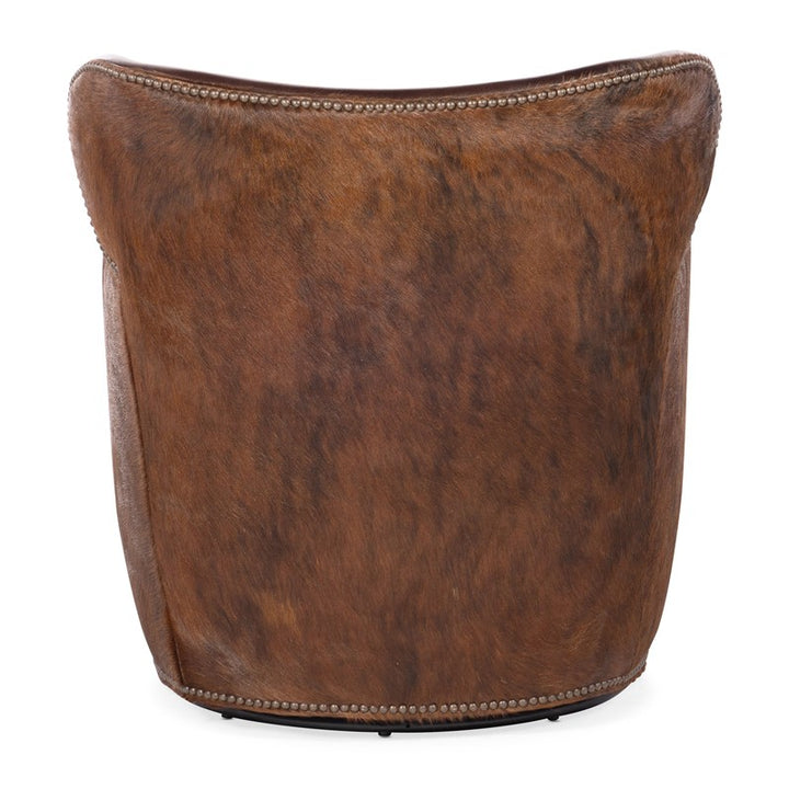 CC - Kato Leather Swivel Chair With Dark HOH