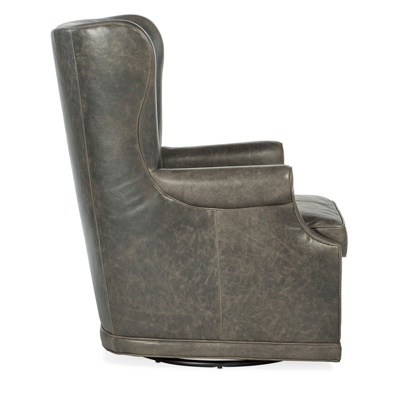 CC - Mai Wing Swivel Club Chair - Dark Gray