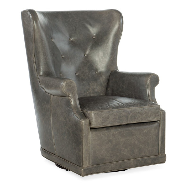 CC - Mai Wing Swivel Club Chair - Dark Gray