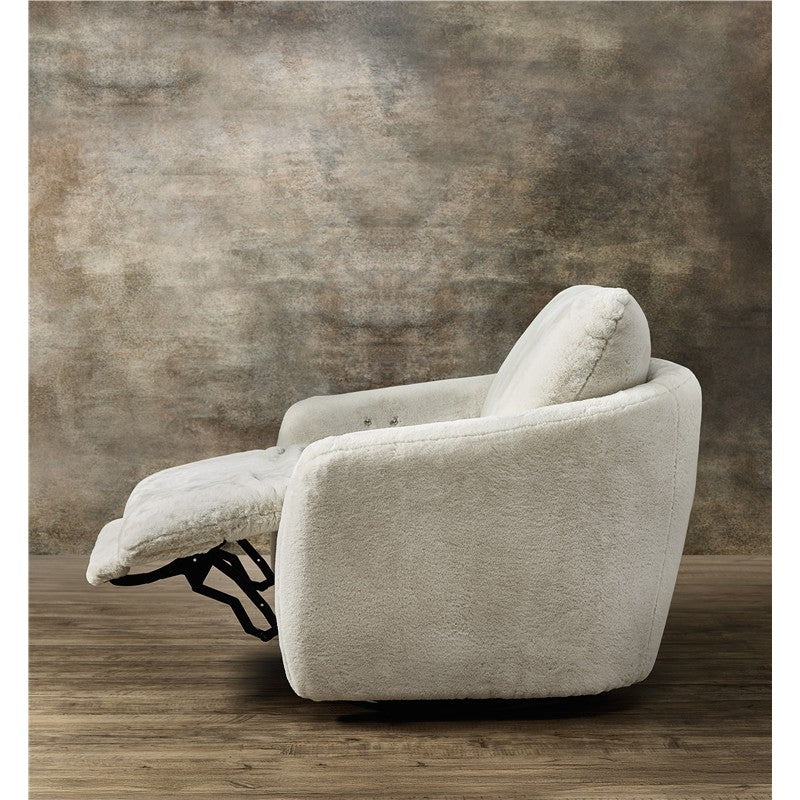 CC - Bonnie Swivel Chair With Power Footrest - White