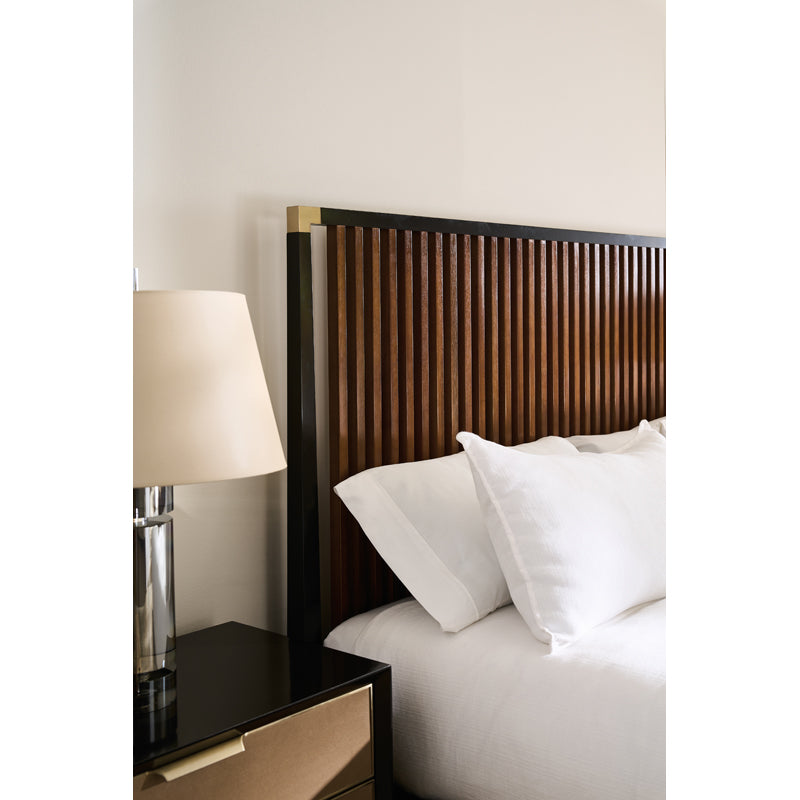 Pinstripe Slatted Bed Dark - Kg