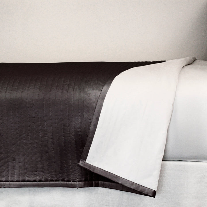 Charmeuse Channel Charcoal King Coverlet