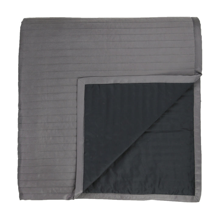 Charmeuse Channel Charcoal King Coverlet
