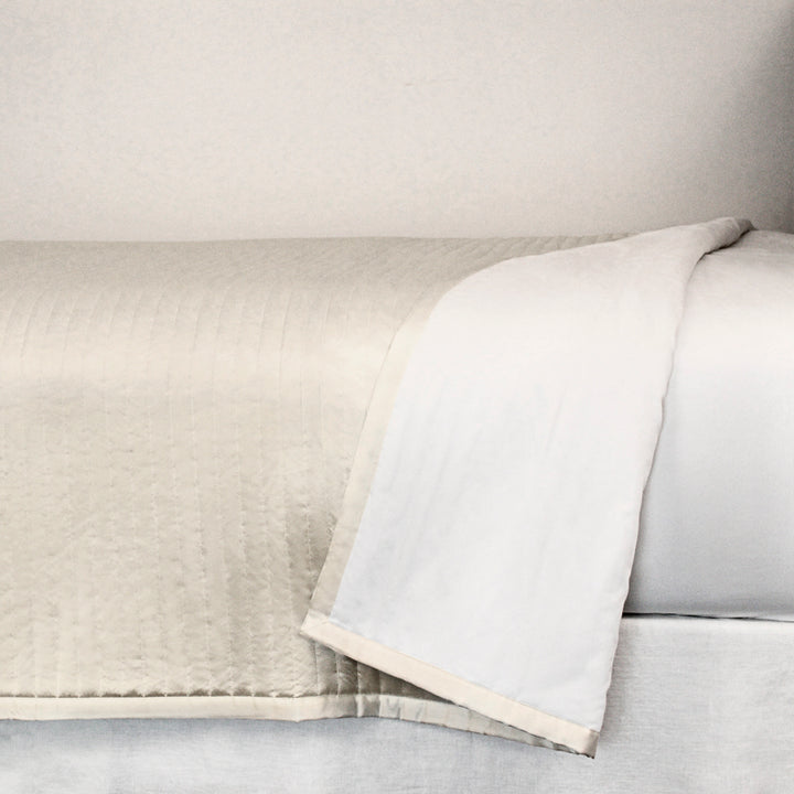 Charmeuse Channel Ivory King Coverlet