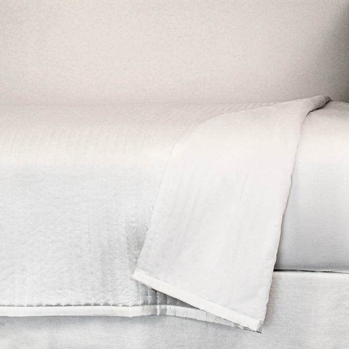 Charmeuse Channel White King Coverlet