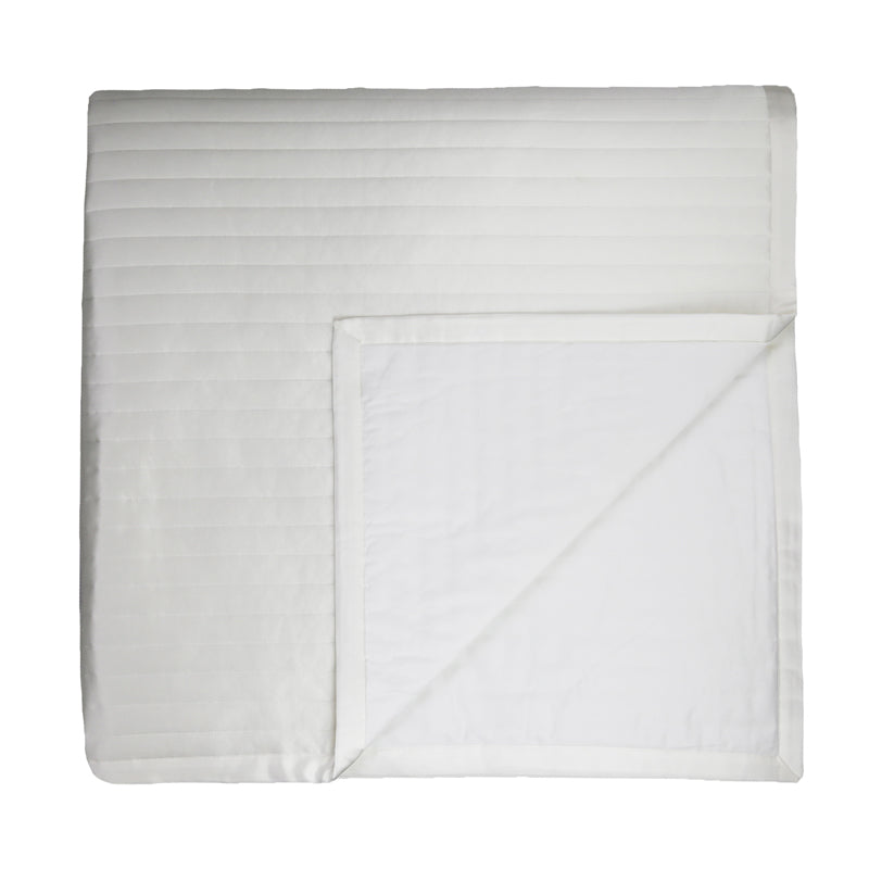 Charmeuse Channel White King Coverlet