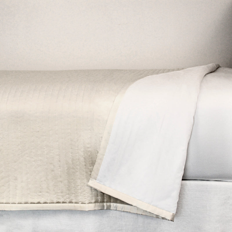 Charmeuse Channel Ivory Queen Coverlet