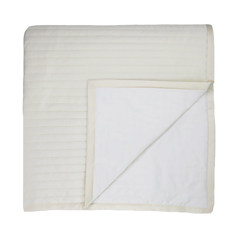 Charmeuse Channel Ivory Queen Coverlet