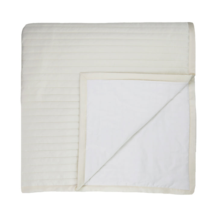 Charmeuse Channel Ivory Queen Coverlet