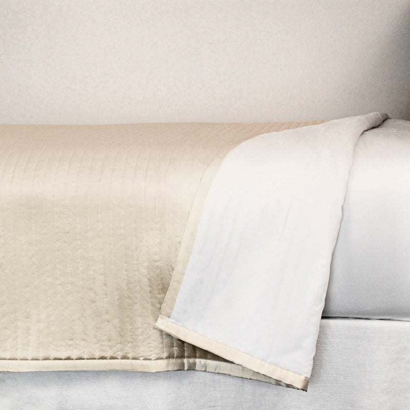 Charmeuse Channel Pumice Queen Coverlet