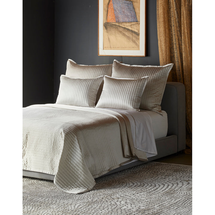 Charmeuse Channel Silver Queen Coverlet
