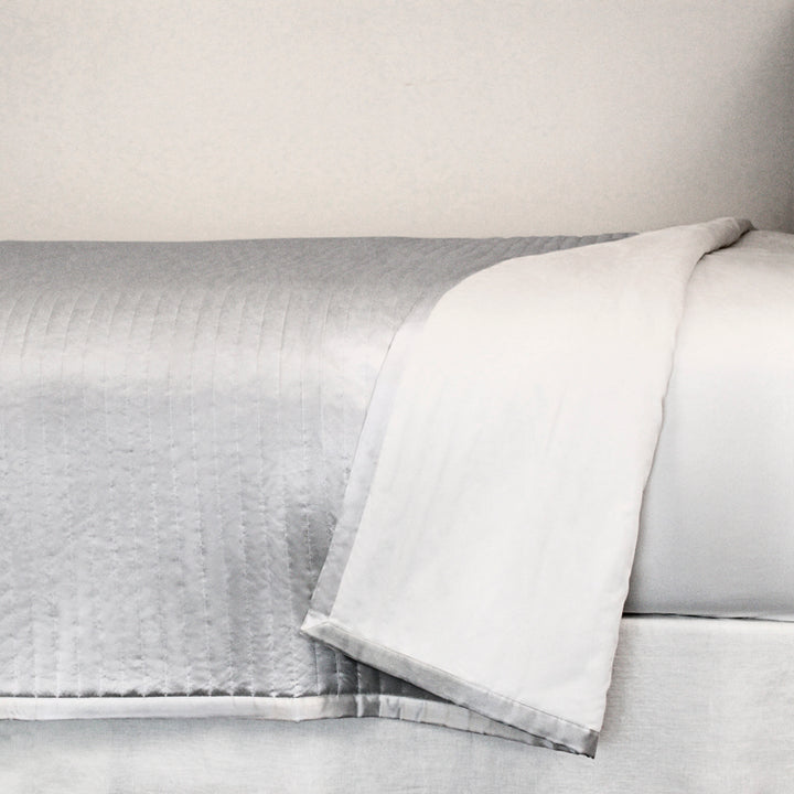 Charmeuse Channel Silver Queen Coverlet