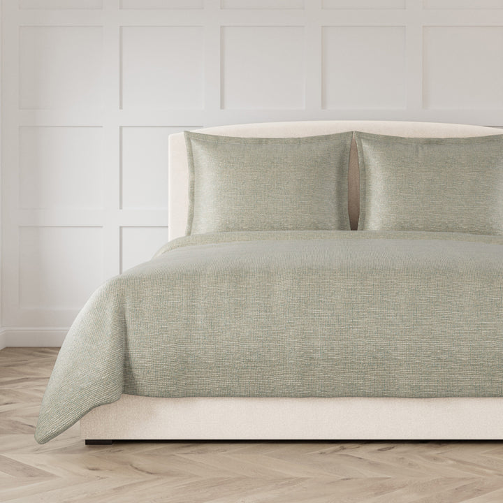 Screen Aqua/Gold Queen Coverlet