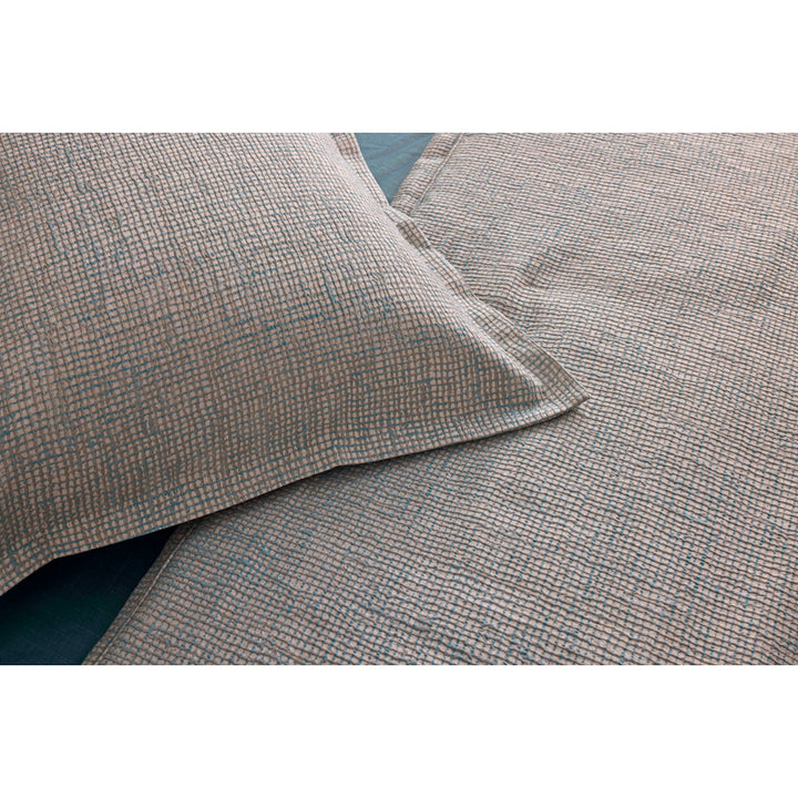 Screen Aqua/Gold Queen Coverlet
