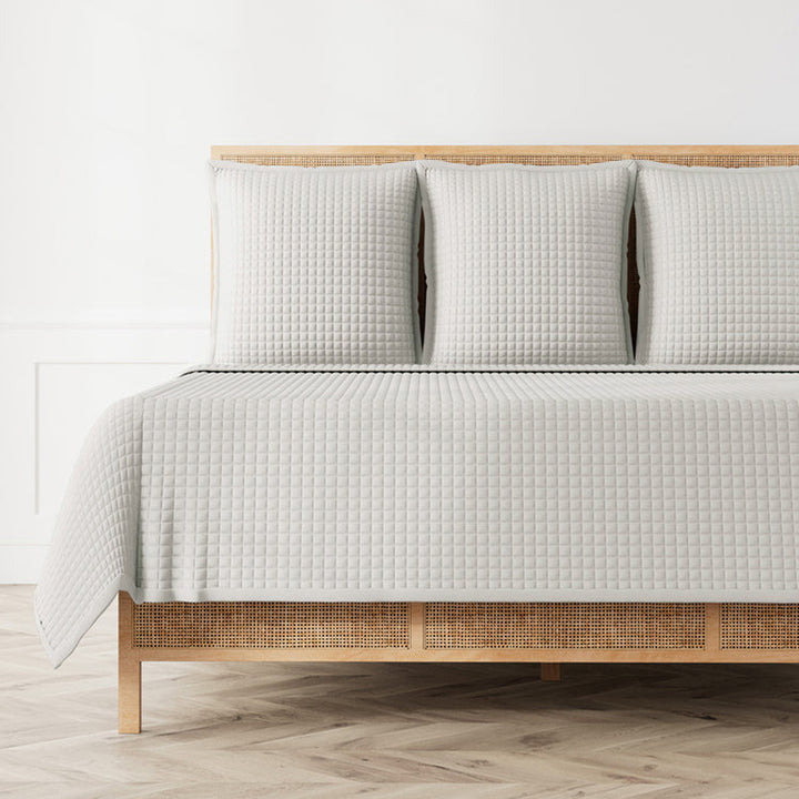 Ready To Bed 2.0 Quilted Silver Twin Coverlet