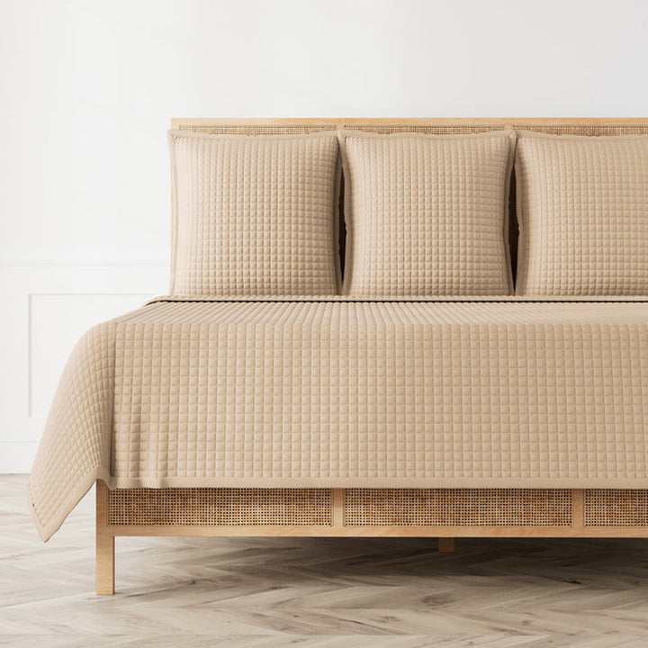 Ready To Bed 2.0 Quilted Taupe Twin Coverlet
