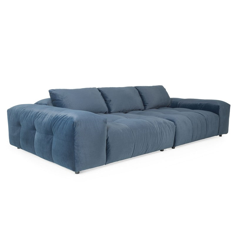 California 2pc. Media Sofa Velvet with Additional Back Pillow