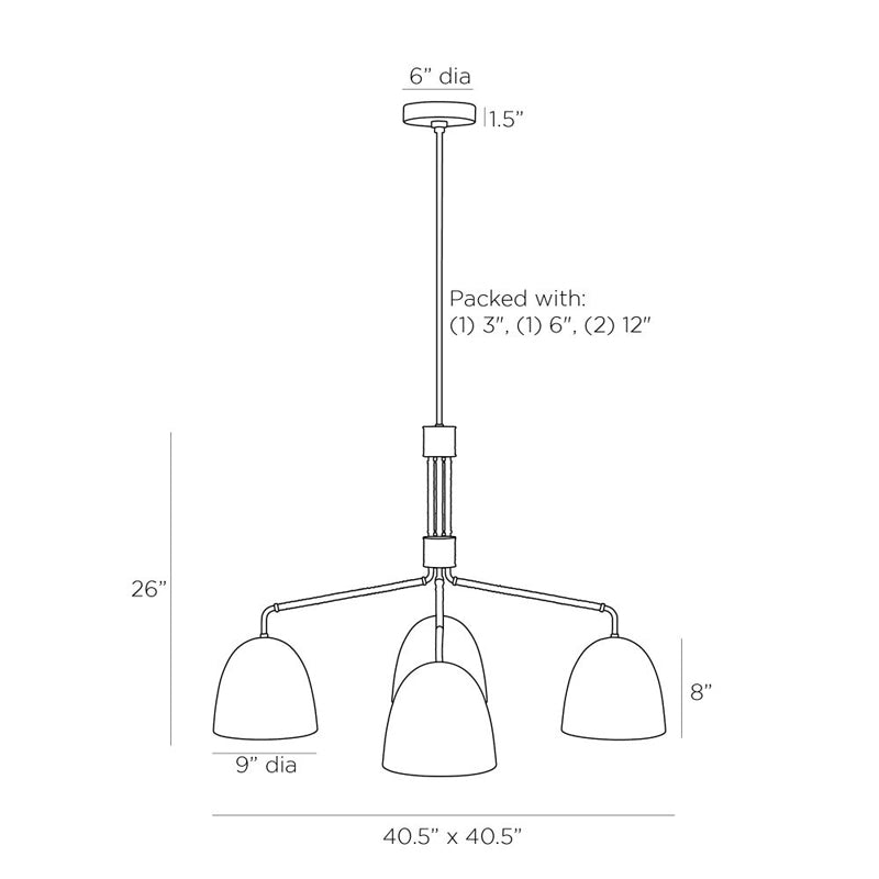 Worth Four Light Chandelier
