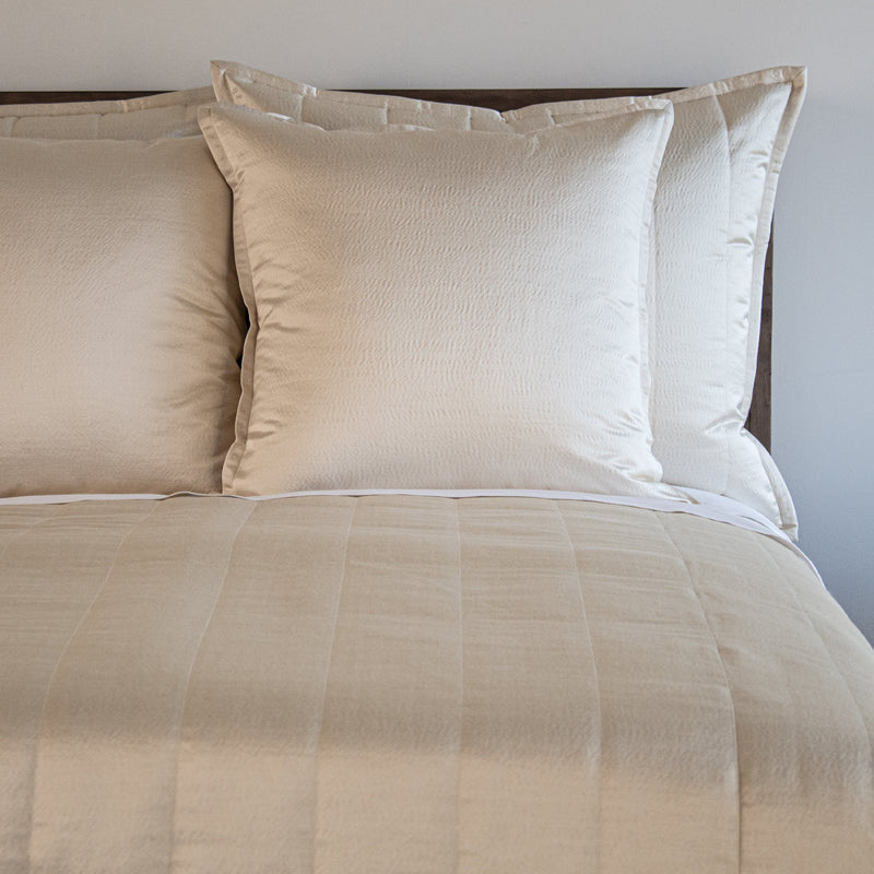 Hammered Champagne Queen Duvet