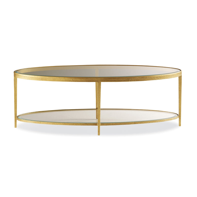 Jinx Nickel Oval Cocktail Table