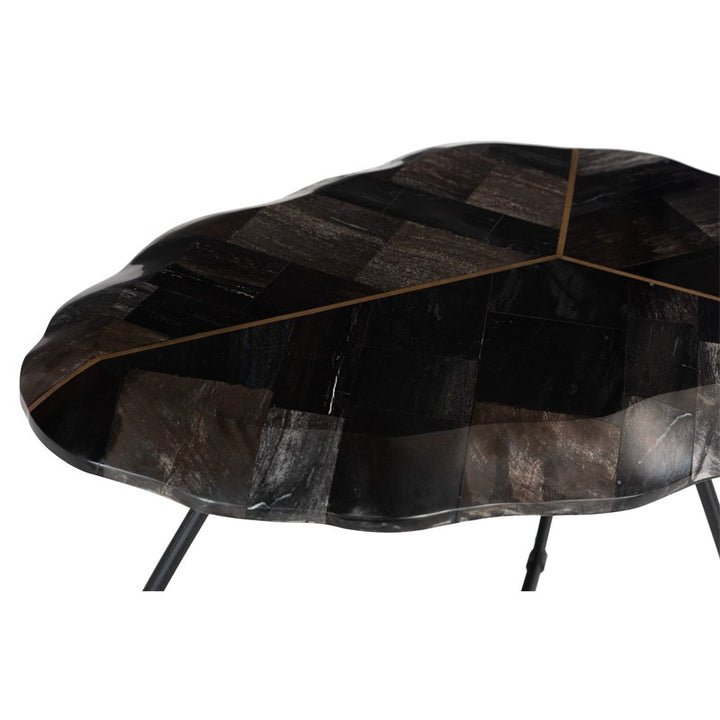 Mosaic Leaf Petrified Coffee Table