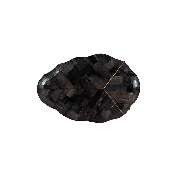 Mosaic Leaf Petrified Wood Coffee Table, Large