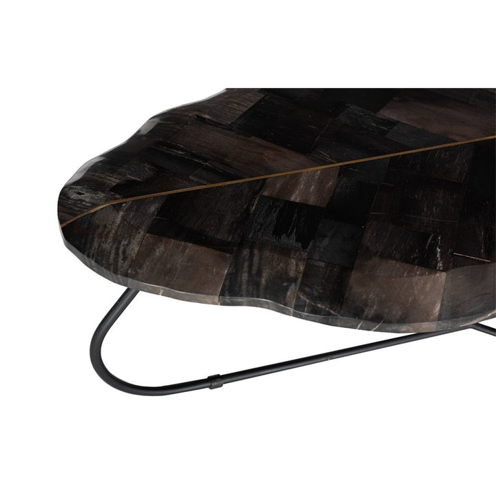 Mosaic Leaf Petrified Wood Coffee Table, Large
