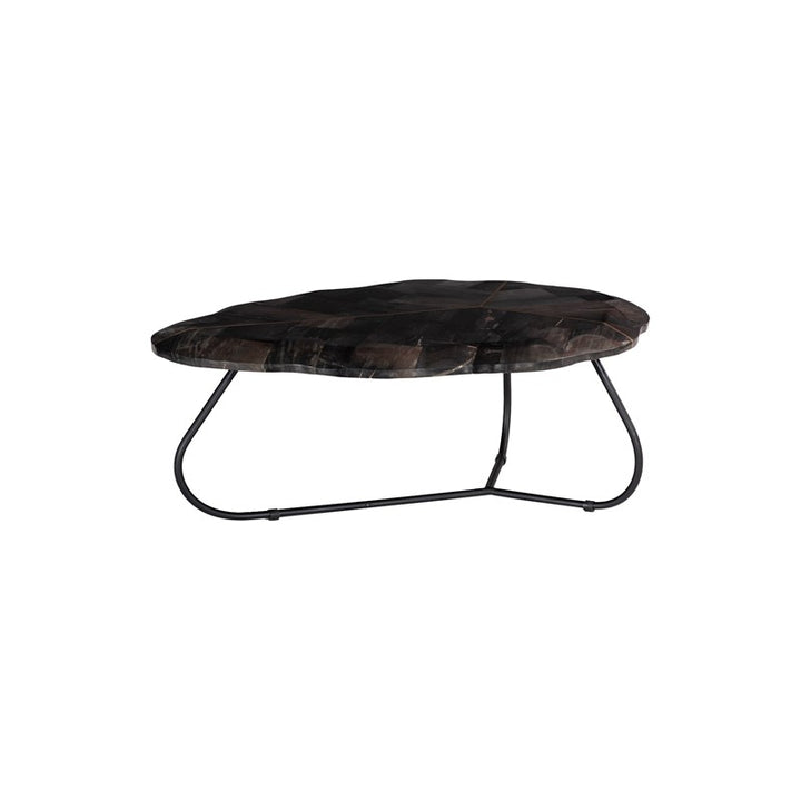 Mosaic Leaf Petrified Wood Coffee Table, Large