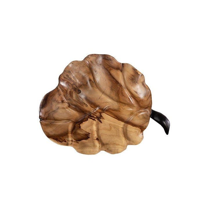 Leaf Bowl, Teak Wood, Black & Natural