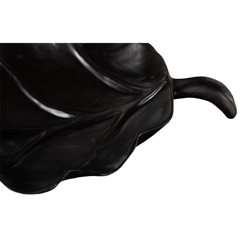 Leaf Bowl, Teak Wood, Black