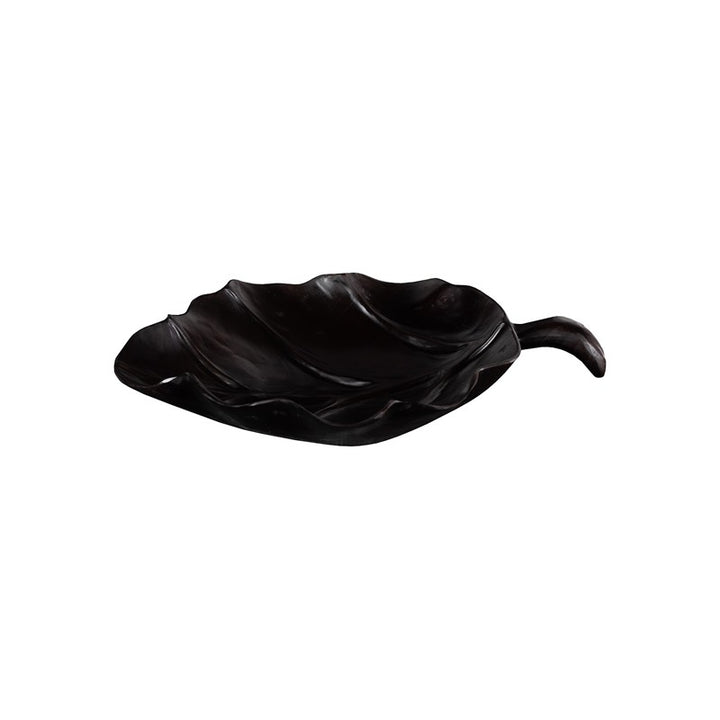 Leaf Bowl, Teak Wood, Black