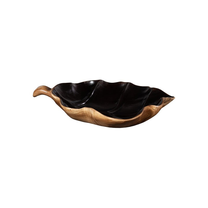 Leaf Bowl, Teak Wood, Natural & Black