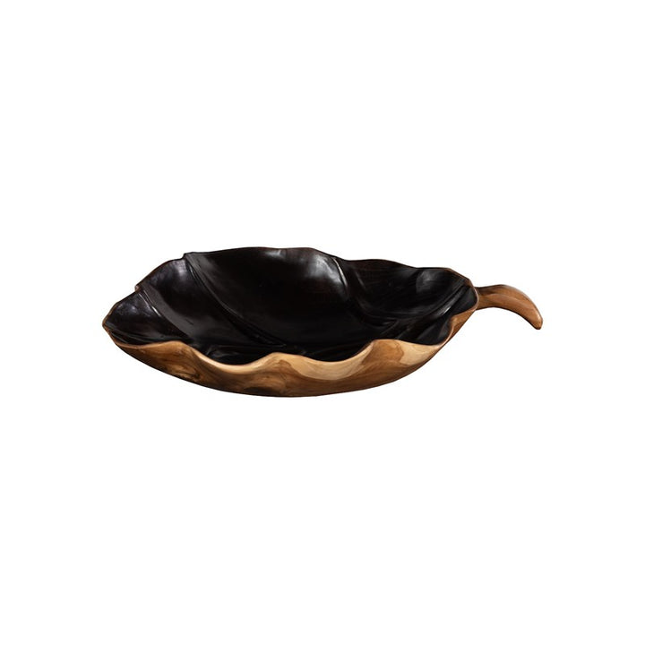 Leaf Bowl, Teak Wood, Natural & Black