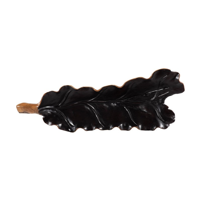 Leaf Bowl, Teak Wood, Natural & Black, Finish