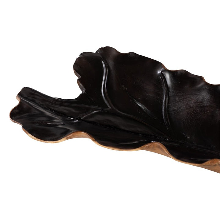 Leaf Bowl, Teak Wood, Natural & Black, Finish