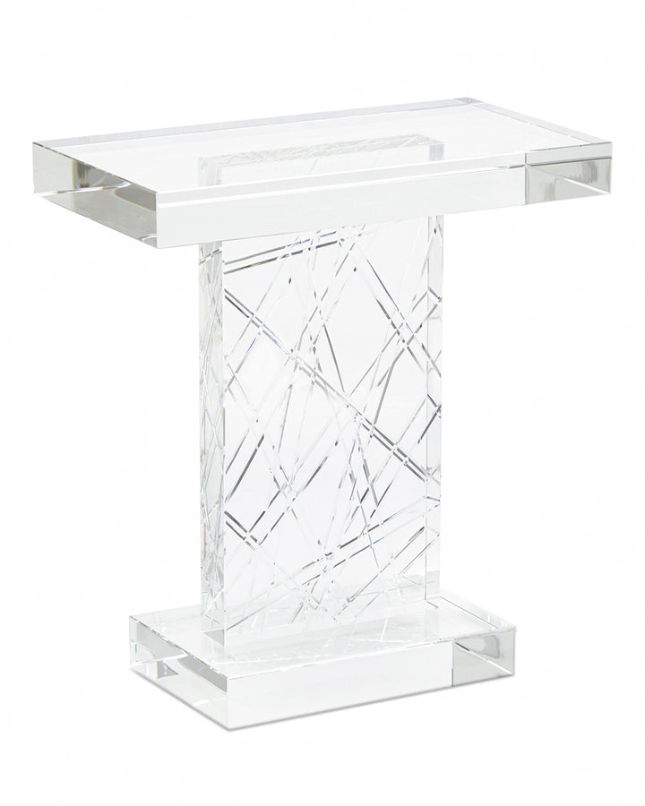 Etched Crystal Accent Table