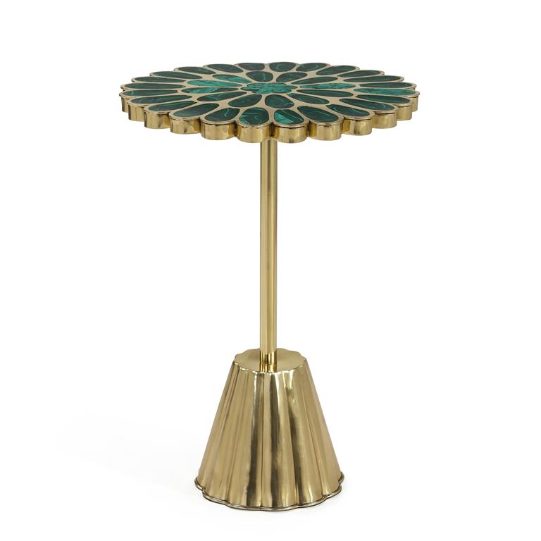 Peony Accent Table, Dark Green