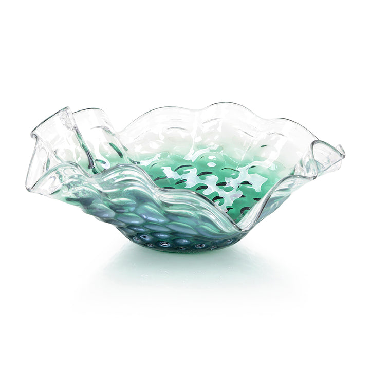 Emerald Green Handblown Glass Bowl