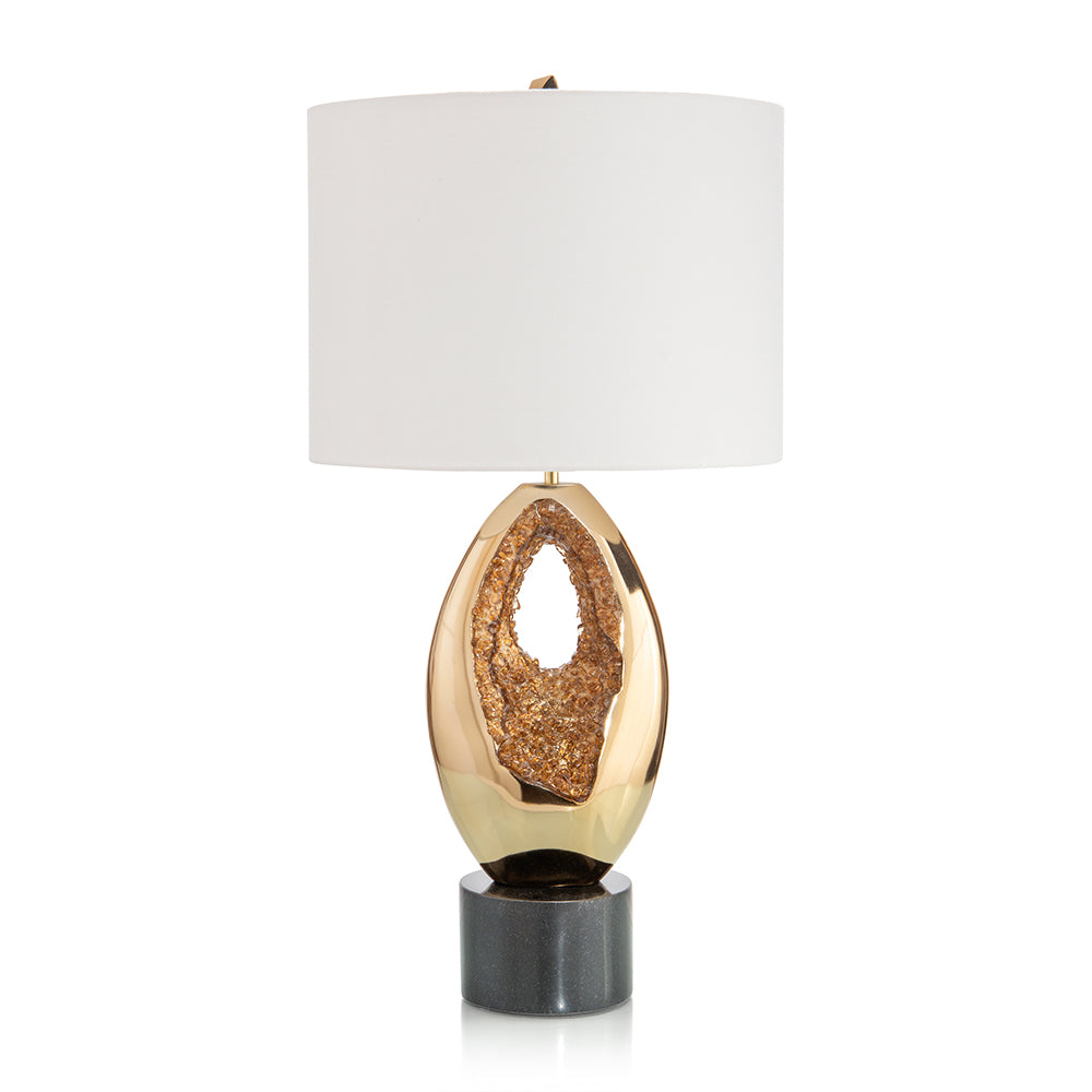 Glass Geode Table Lamp