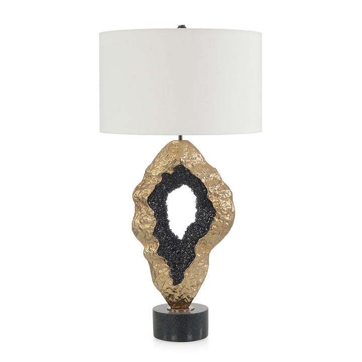 Hammered Gold and Black Geode Table Lamp